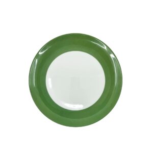 Moss green Fierenze dinner plate with textured rim.